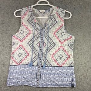 Tribal Pink and Blue Geometric Tank Top